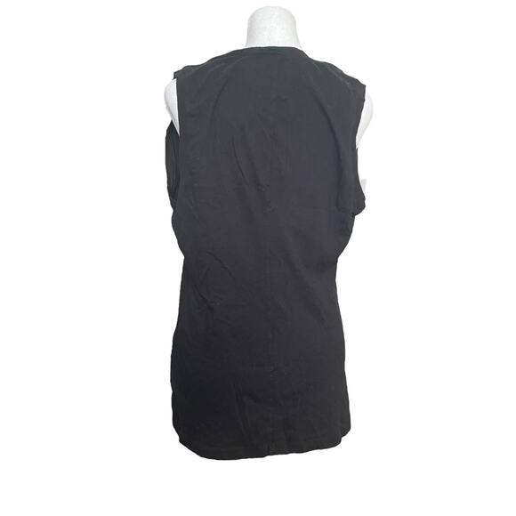 Norma Kamali Women's Tank Top‎ Black XL Organic Cotton V-Neck Capsule Minimalist - Picture 4 of 7